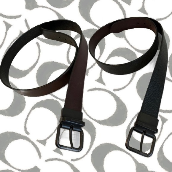COACH Brown / Black  leather reversible belt *smooth texture* in Excellent/MINT - Picture 1 of 3